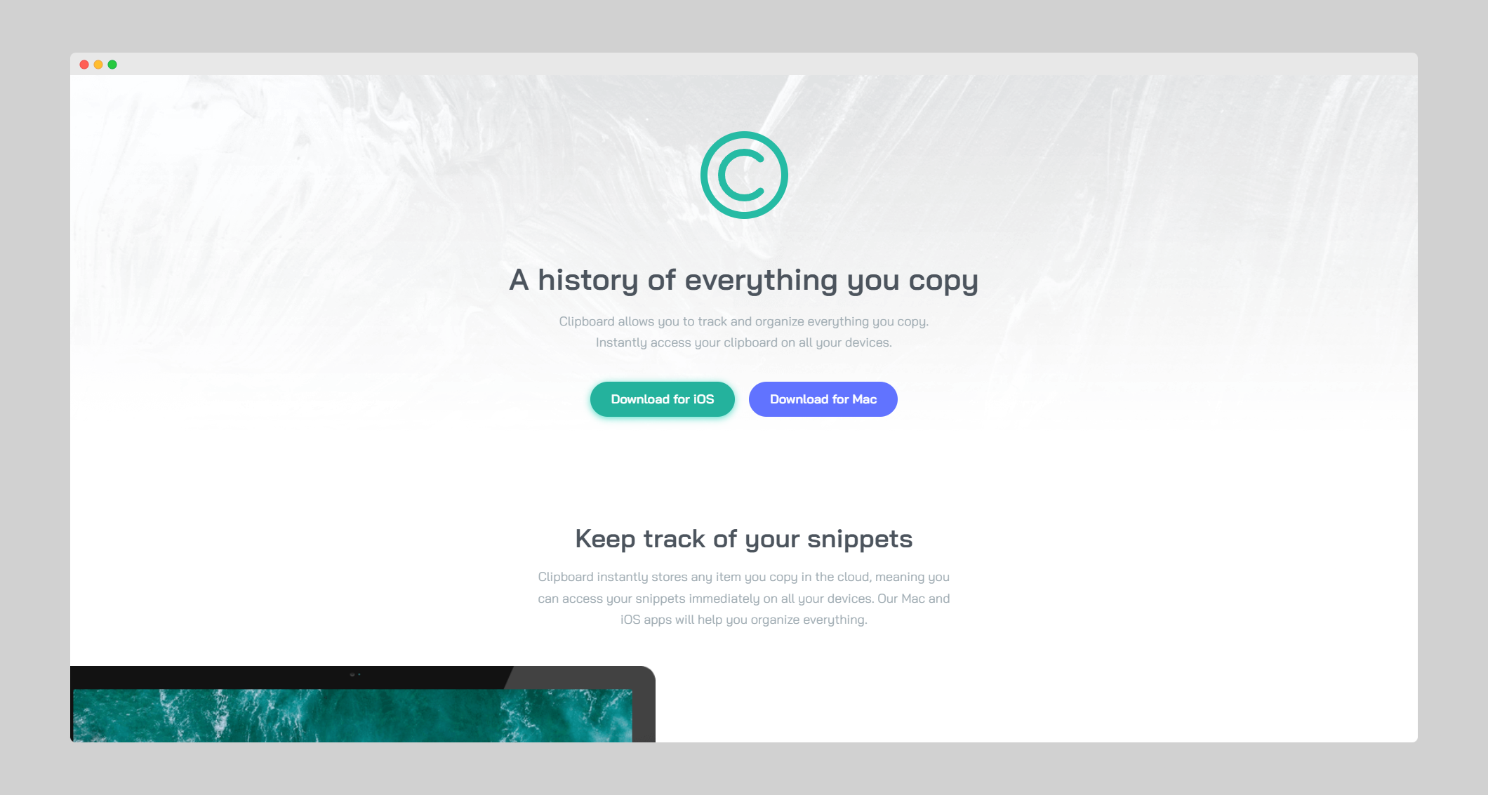 Clipboard Landing Page